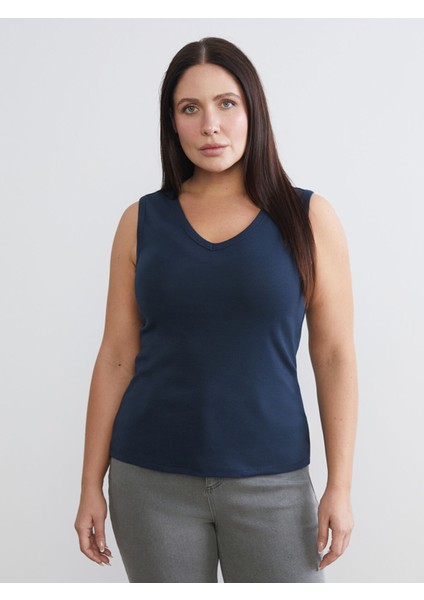 Yeni Sezon Büyük Beden V Yaka Kadın Atlet 2'li modelleri