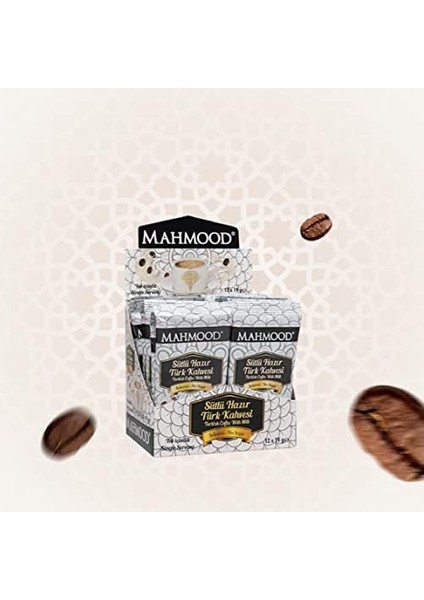 Mahmood Coffee Hazır Türk Kahvesi Sütlü Şekersiz (19 gr x 12 Adet)