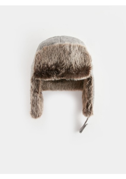 Yeni Sezon Kürk Detaylı Erkek Kar Şapkası modelleri
