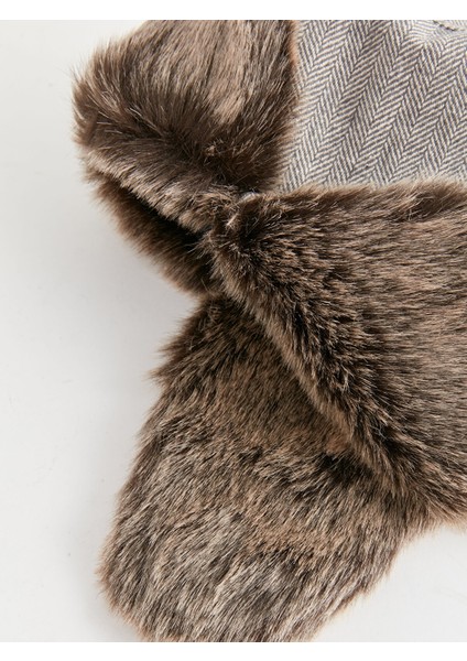 Yeni Sezon Kürk Detaylı Erkek Kar Şapkası indirimleri