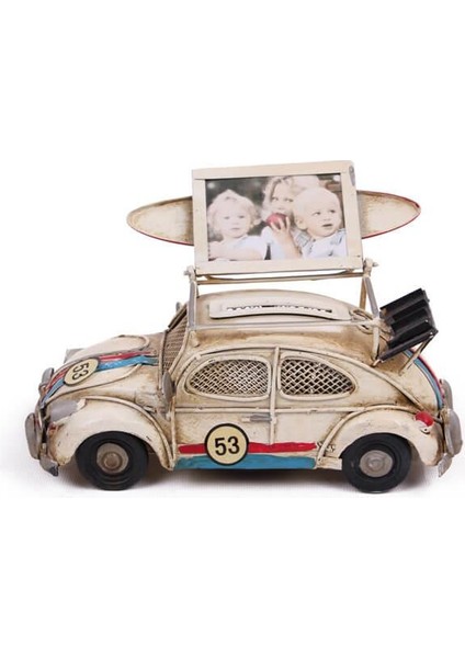 Dekoratif Metal Araba Çerçeveli ve Kumbaralı Hediyelik (3092WSS) (770770)