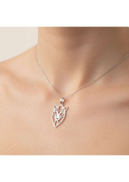 925 Ayar gümüş kolye leopar SM2391 modelleri