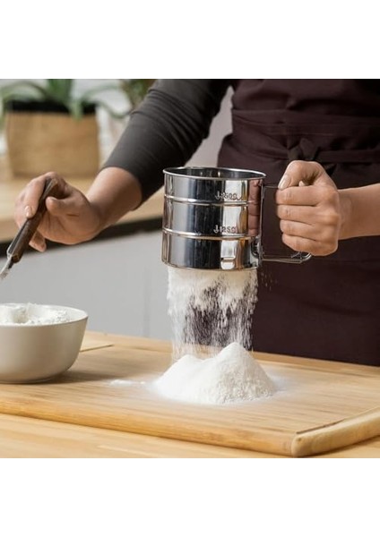 Paslanmaz Çelik Un Eleği, 250 gr Kapasiteli, Mekanik Telli, Hamur Işleri Için fiyatları