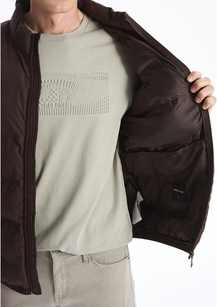 Yeni Sezon Standart Kalıp Dik Yaka Erkek Şişme Mont fırsatları