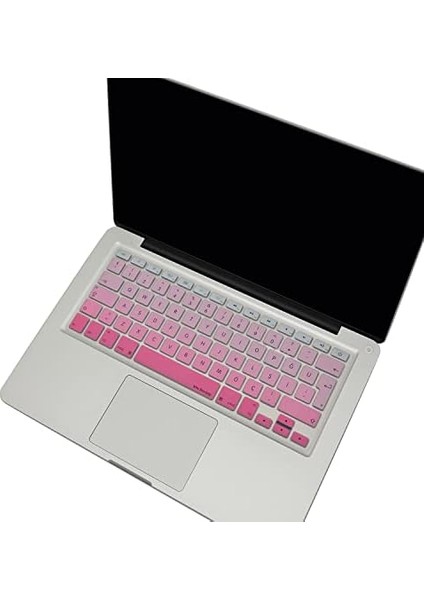MacBook Silikon Klavye Kaplama Koruyucu Kılıf Air Pro Eski USB Li Model 2008/2017 Uyumlu Türkçe Q Renkli Baskı Silikon Pembe modelleri
