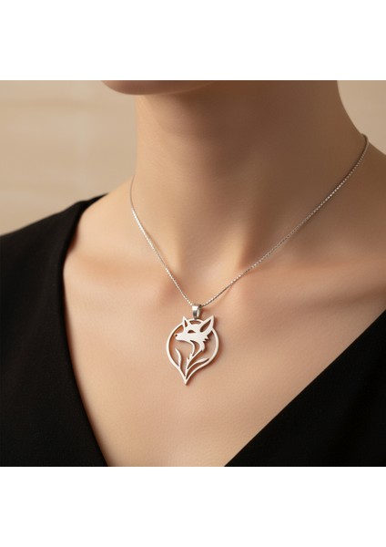 925 Ayar gümüş kolye tilki SM1976 modelleri