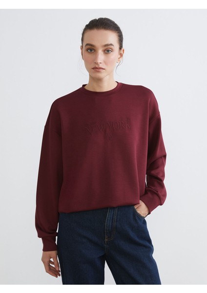 Yeni Sezon New York Nakışlı Kadın Sweatshirt