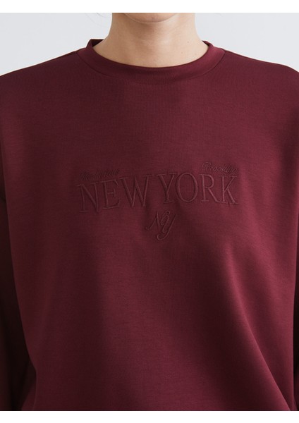 Yeni Sezon New York Nakışlı Kadın Sweatshirt modelleri