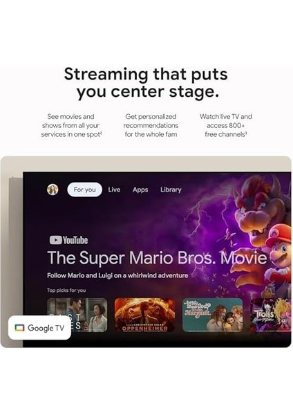 Tv Streamer 4K - Sesli Arama Uzaktan Kumandasıyla Tv'nizde Hızlı Akış Eğlencesi - 4K Hdr'de Film, Şov, Canlı Tv ve Netflix Izleyin - Akıllı Ev Kontrolü - 32 GB Depolama - Porselen modelleri