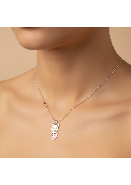 925 Ayar gümüş kolye tilki SM1965 modelleri