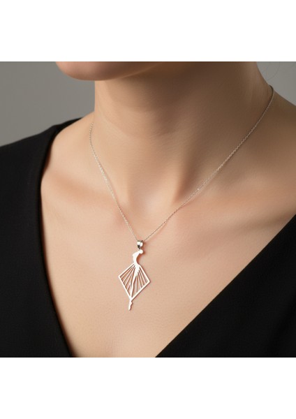 925 Ayar gümüş kolye balerin SM3364 modelleri