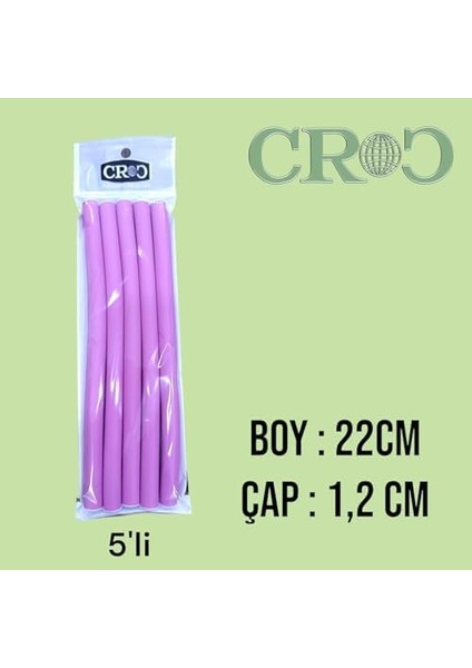 Croc 1241 Sosis Bigudi 5li Pembe BOY:22CM Çap:1.2cm fiyatları