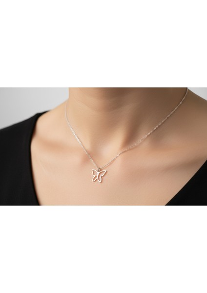 925 Ayar gümüş kolye kelebek SM1443 modelleri