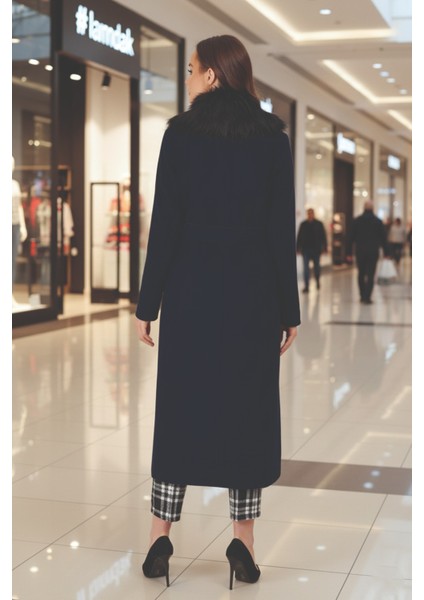 Kışlık Yakası Kürklü Kaşe Kaşmir Kaban modelleri