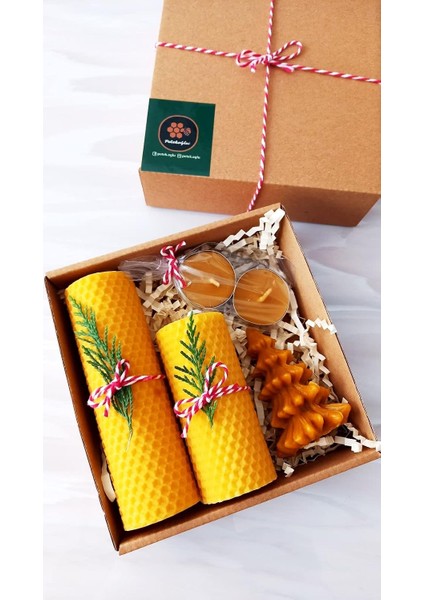 Petek Mum Çam Ağacı Bal Mumu Mum Tealight Beeswax Candle