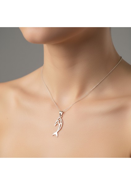 925 Ayar gümüş kolye yunus SM1928 modelleri