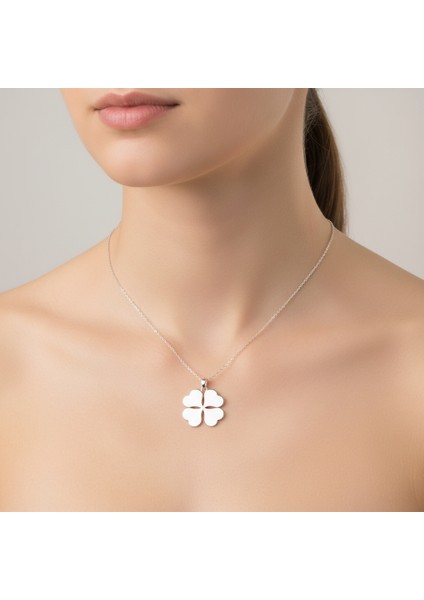 925 Ayar gümüş kolye yonca SM3365 modelleri