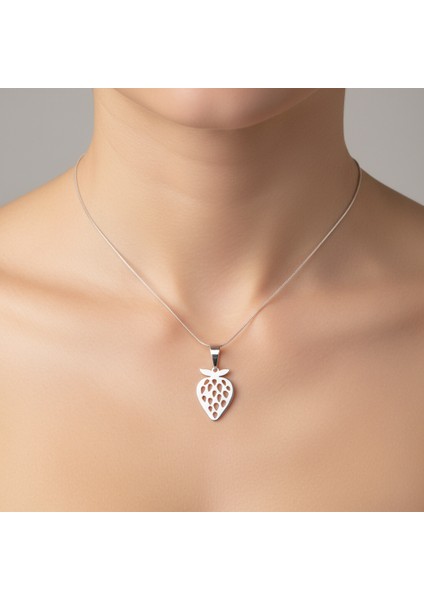 925 Ayar gümüş kolye çilek SM2512 modelleri