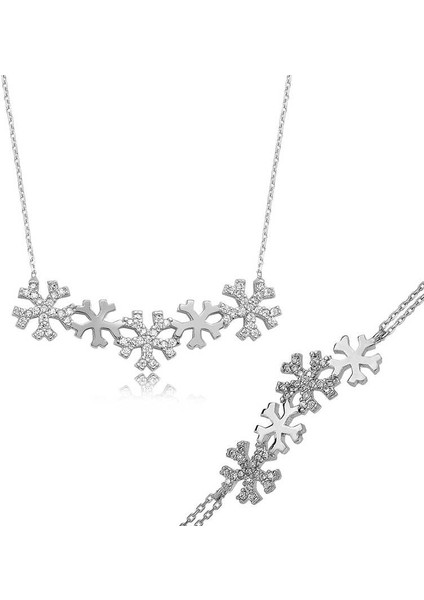 925 Ayar Gümüş Kar Taneleri Set ST1160099 (770770)