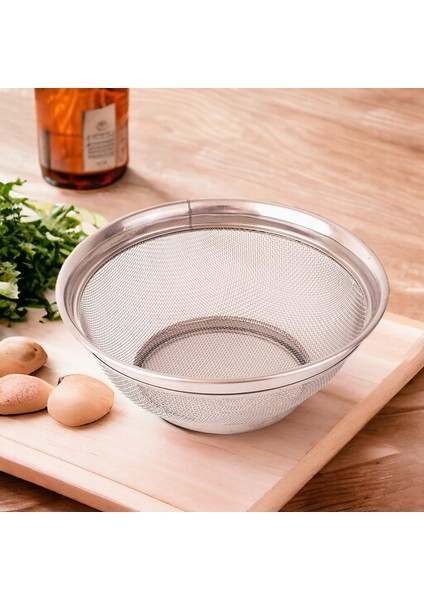 Paslanmaz Çelik Kulpsuz Süzgeç 26CM, Paslanmaz Pirinç Süzgeci, Paslamaz Çelik Mutfak Süzgeci