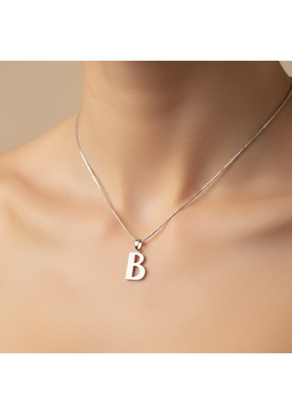 925 Ayar gümüş kolye Harf B SM2726 modelleri