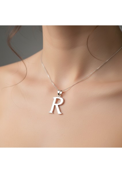 925 Ayar gümüş kolye Harf R SM3055 modelleri