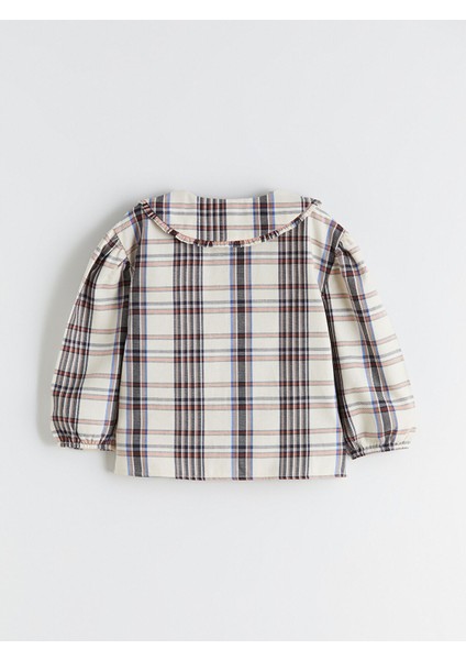 Yeni Sezon Bebe Yaka Ekose Kız Çocuk Gömlek modelleri