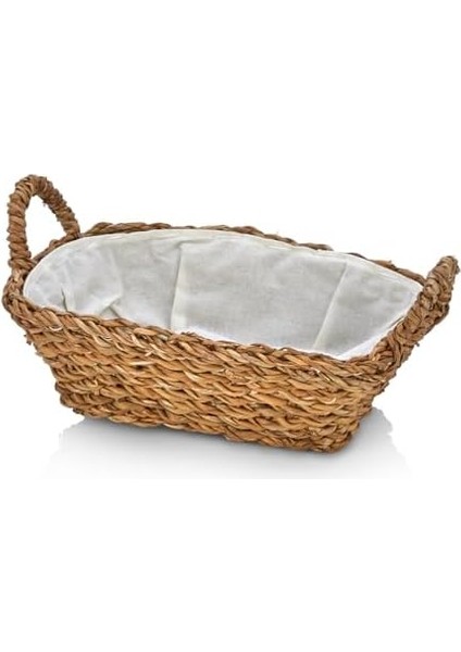 El Yapımı Hasır Kulplu Çok Amaçlı Dekoratif Dikdörtgen Sepet, Hasır Kulplu Ekmek Sepeti (27X18X8CM) fiyatları
