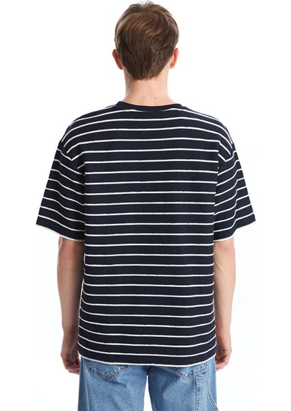 Yeni Sezon Bisiklet Yaka Kısa Kollu Çizgili Penye Erkek Tişört fırsatları