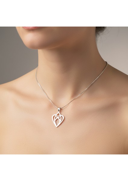 925 Ayar gümüş kolye kalp SM3610 modelleri