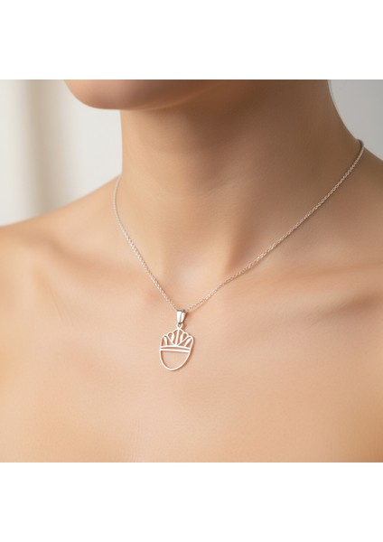 925 Ayar gümüş kolye taç SM3907 fiyatları