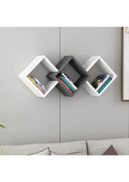 Dizayn Duvar Rafı Beyaz/