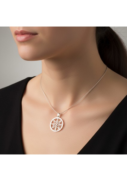 925 Ayar gümüş kolye pusula SM4447 modelleri