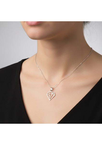 925 Ayar gümüş kolye elmas SM4523 modelleri