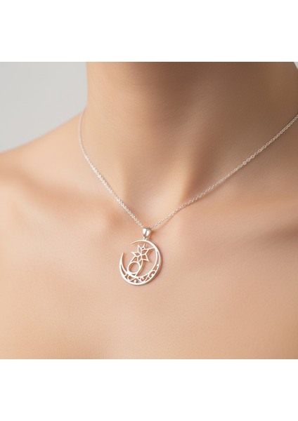 925 Ayar gümüş kolye Altın Kolye Ucu Ay ve Yıldız SM3766 fiyatları