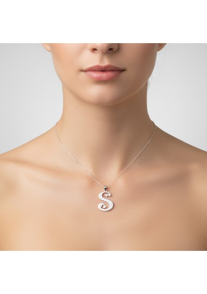 925 Ayar gümüş kolye Harf S SM6207 modelleri