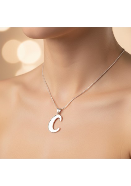 925 Ayar gümüş kolye Harf C SM2878 modelleri