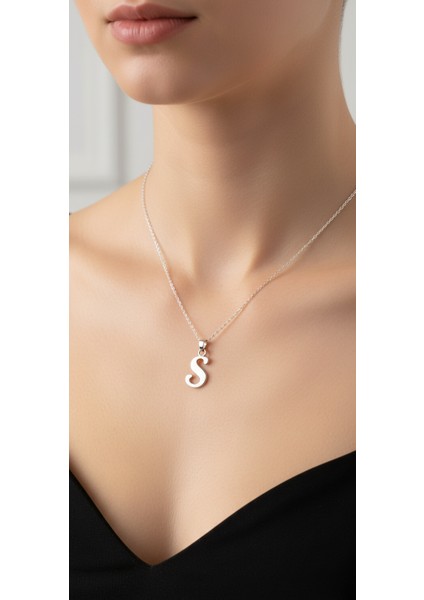 925 Ayar gümüş kolye Harf S SM3040 modelleri