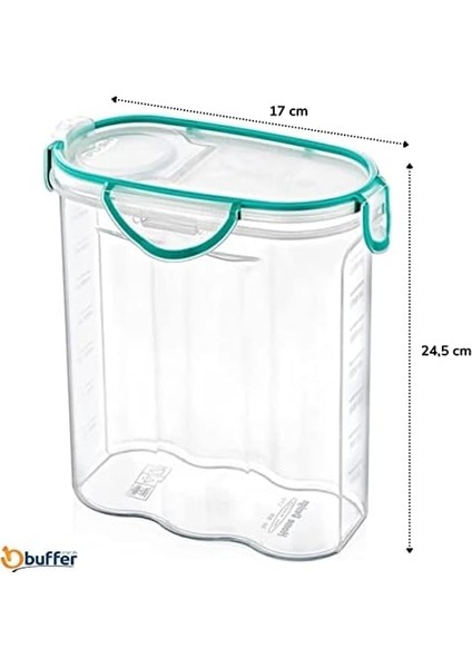Kilitli Kapaklı Contalı Hava,su Sıvı Geçirmez 2,4 Litre Erzak Saklama KABI-SA590 fiyatları