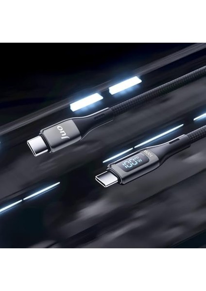 100W 5A Qc4.0 LED Ekranlı E-Mark Çipli USB Pd Type-C Hızlı Şarj ve Kablosu 1 Metre modelleri