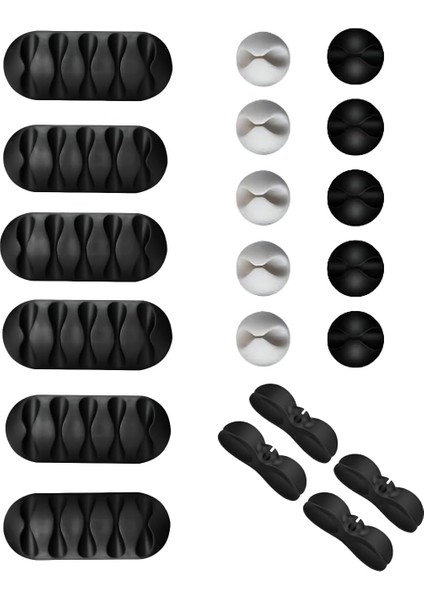 20 Parça Kablo Tutucu Seti | Yapışkanlı Kablo Klipsi | Masa Üstü Kablo Düzenleyici | Şarj Kablosu, Kulaklık, Usb, Hdmı, Mouse Kablosu Için | Ofis & Ev Kullanımı | Kablo Yönetimi Çözümü