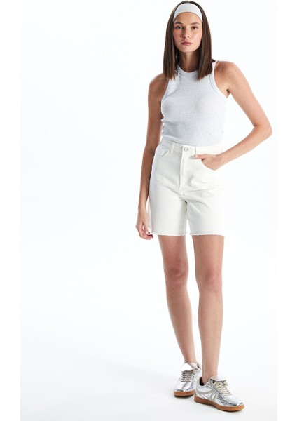 Yeni Sezon Bermuda Fit Kadın Jean Şort