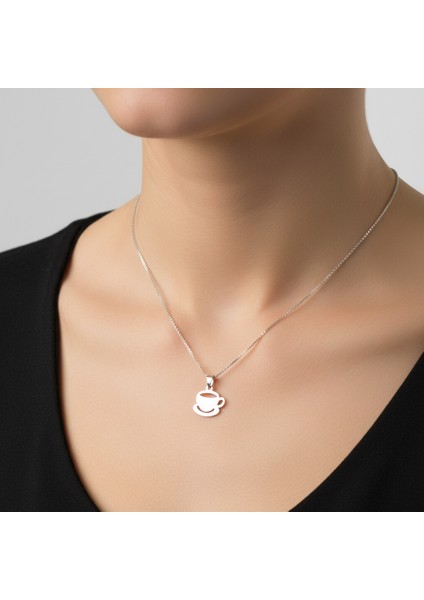 925 Ayar gümüş kolye kahve fincanı SM4461 modelleri