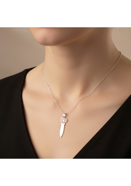 925 Ayar gümüş kolye hançer SM4514 modelleri