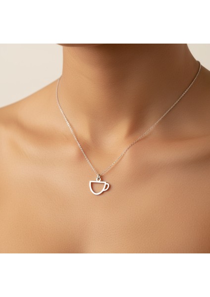 925 Ayar gümüş kolye kahve fincanı SM4454 modelleri