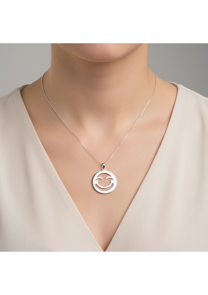 925 Ayar gümüş kolye gülen yüz SM5043 modelleri