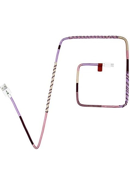 Handmade Purple Mix Micro Şarj ve Kablosu, 100 cm modelleri