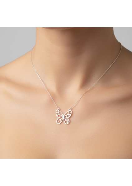 925 Ayar gümüş kolye kelebek SM6802 fırsatları