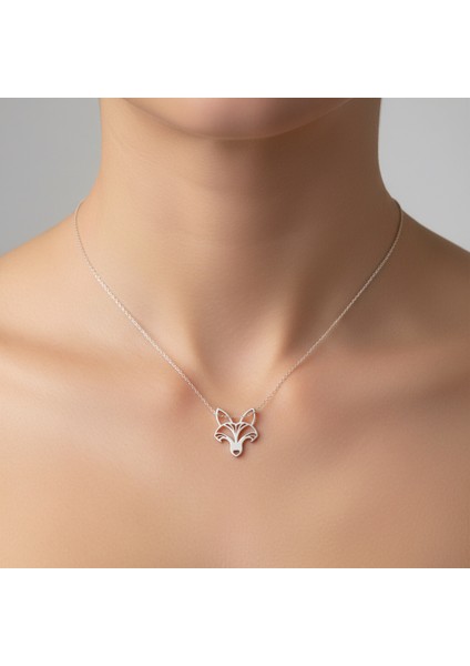 925 Ayar gümüş kolye tilki SM6954 fırsatları