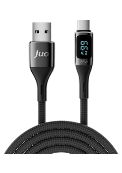 66W LED Ekranlı Örgülü Usb-A To USB Type-C Hızlı Şarj ve Kablosu 1 Metre modelleri